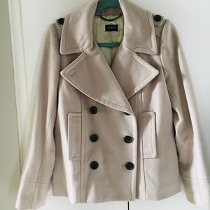 J.Crew Wool Cropped Peacoat in Beige